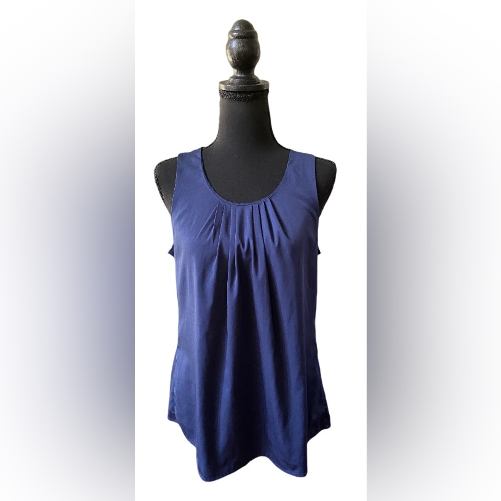 Banana Republic: Navy Blue Pleated Blouse